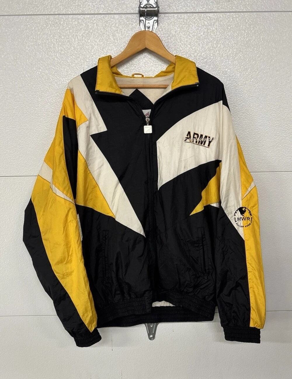 Vintage 90s US Army Shark tooth Jacket Men’s Size XL Embroidered